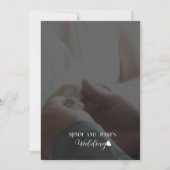 Elegant Hart Twee Foto Script  Kaart (Voorkant)