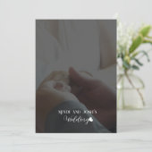 Elegant Hart Twee Foto Script  Kaart (Staand voorkant)