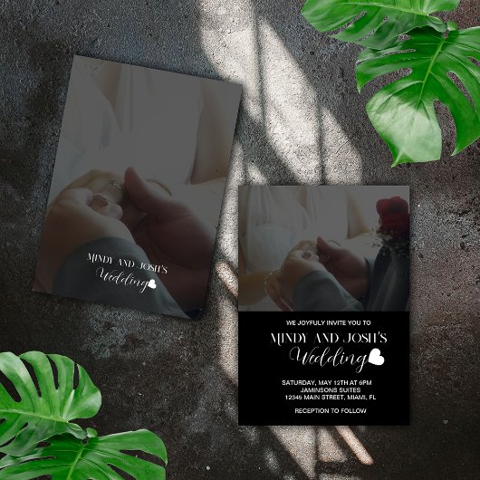 Elegant Hart Twee Foto Script  Kaart