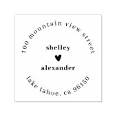 Elegant hart twee namen retouradres zelf-inkt  zelfinktende stempel (Design)