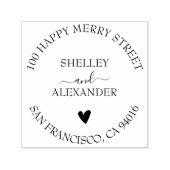 Elegant hart twee namen retouradres  zelfinktende stempel (Design)