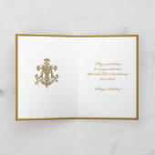 Elegant hart van Maagd Mary Cross Floral Kaart (Binnen)