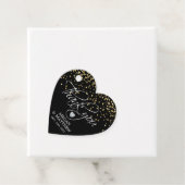 Elegant hart wit zwart & goud bruiloft dank u bedankjes labels (In situ)