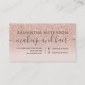 elegant hart zwart roos goud glitter ombre klantenkaartje (Achterkant)