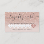 elegant hart zwart roos goud glitter ombre klantenkaartje (Voorkant)