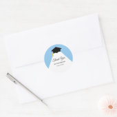 Elegant Hartelijk dank Afstuderen voor lichtblauw  Ronde Sticker (Envelop)