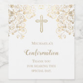 Elegant Hartelijk dank dat je de Gold Cross bevest Wijn Etiket (Enkel label)