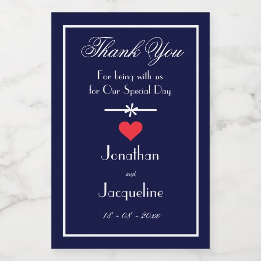 Elegant Hartelijk dank dat u uw namen wilt toevoeg Wijn Etiket (Enkel label)