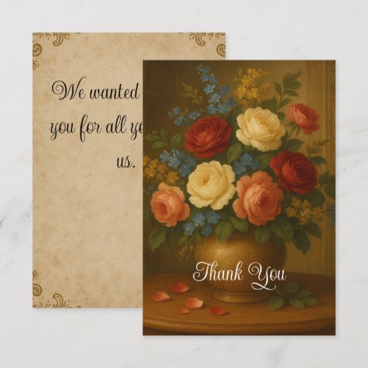 Elegant - Hartelijk dank - Kaart (Voorkant / Achterkant)