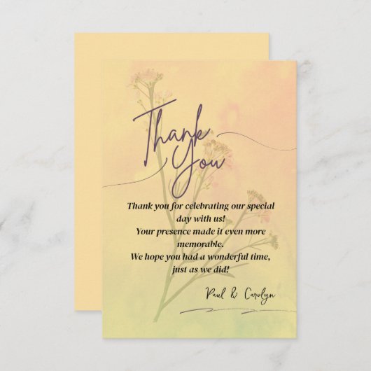 Elegant - Hartelijk dank - Kaart (Voorkant / Achterkant)