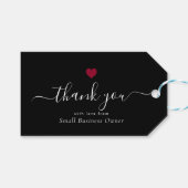 Elegant Hartelijk dank U moderne Script Red Heart  Cadeaulabel (Voorkant (Horizontaal))