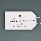 Elegant Hartelijk dank U moderne Script Red Heart  Cadeaulabel