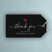 Elegant Hartelijk dank U moderne Script Red Heart Cadeaulabel