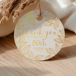 Elegant Hartelijk dank voor Gold Typography Leafy  Bedankjes Labels