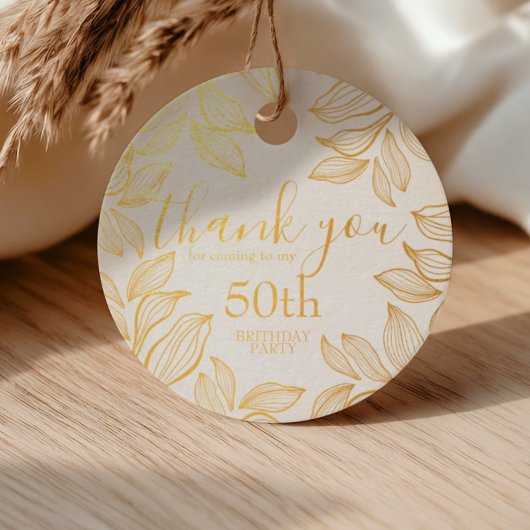 Elegant Hartelijk dank voor Gold Typography Leafy  Bedankjes Labels