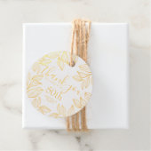 Elegant Hartelijk dank voor Gold Typography Leafy  Bedankjes Labels (Met doos)
