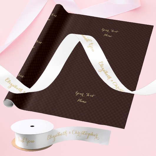 Elegant Hartelijk dank voor het witte gouden huwel Satijnen Lint