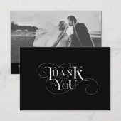 Elegant Hartelijk dank voor Typografie Foto Wedden Bedankkaart (Voorkant / Achterkant)