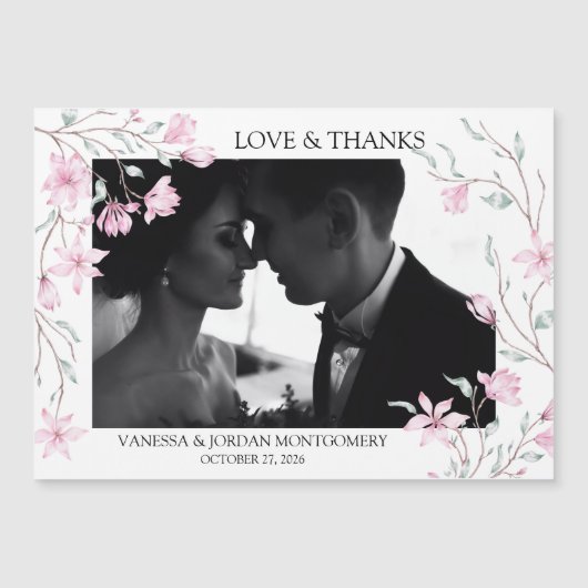 Elegant Hartelijk dank voor uw bruiloft Foto Magno (Voorkant)