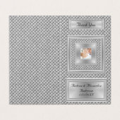 Elegant Hartelijk dank voor uw bruiloft Foto Silve Kaart (Buitenkant ongevouwen)