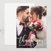 Elegant Hartelijk dank voor uw witte ritkaartje vo Bedankkaart (Voorkant / Achterkant)
