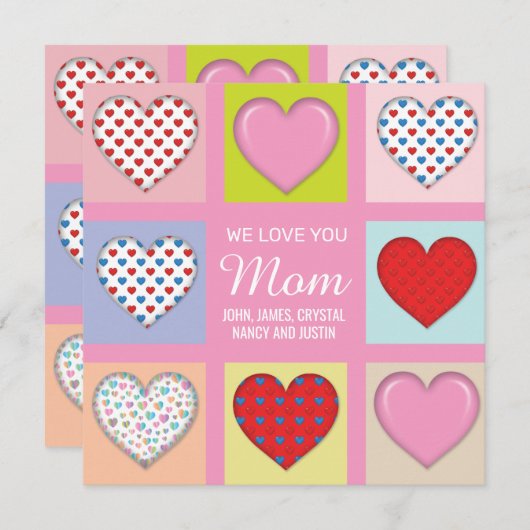 Elegant Hartelijk Moederdag Design Feestdagenkaart (Voorkant / Achterkant)