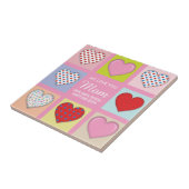 Elegant Hartelijk Moederdag Design Tegeltje (Zijkant)