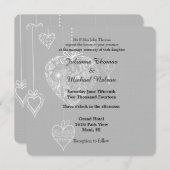 Elegant harten bruiloft kaart (Voorkant / Achterkant)