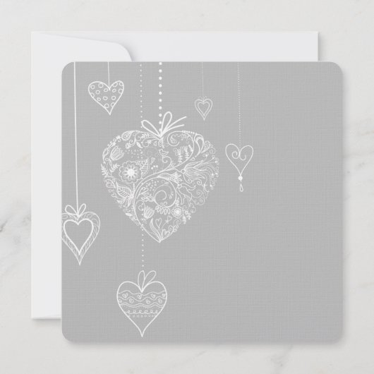 Elegant harten bruiloft kaart (Achterkant)