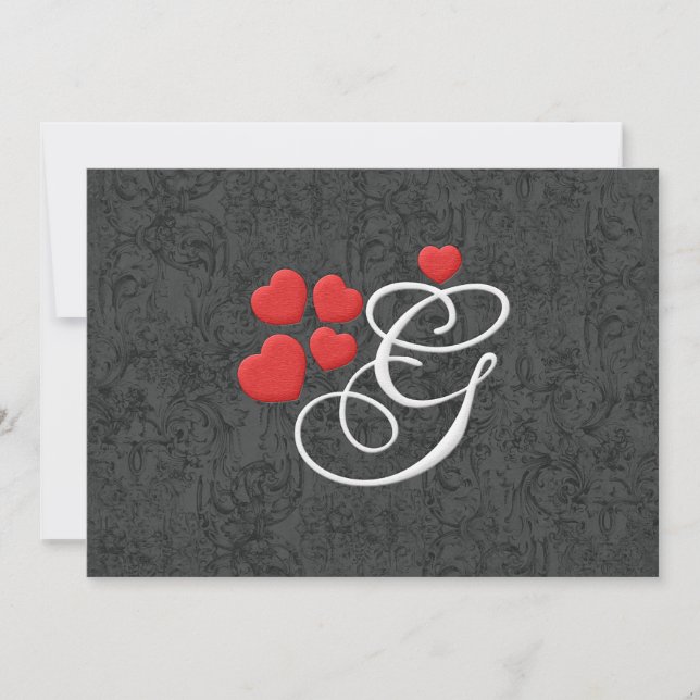Elegant harten letter G (Voorkant)