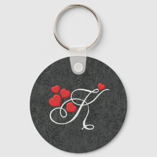 Elegant harten letter K Sleutelhanger
