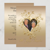 Elegant Hartkrullen 50e Foto-herdenking Kaart (Voorkant / Achterkant)