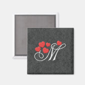 Elegant hartletter M Magneet (Voorkant / Achterkant)