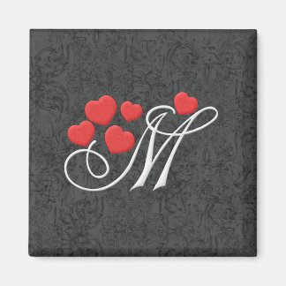 Elegant hartletter M Magneet