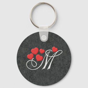 Elegant hartletter M Sleutelhanger