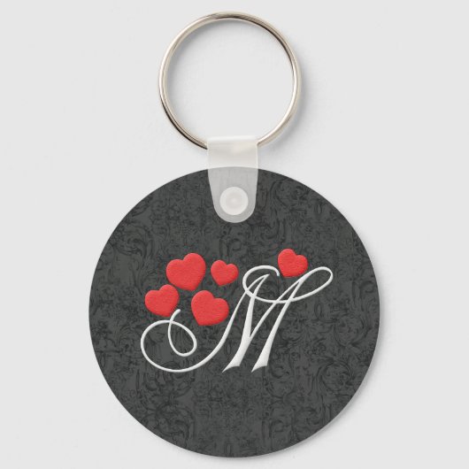 Elegant hartletter M Sleutelhanger (Voorkant)
