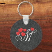 Elegant hartletter M Sleutelhanger (Voorkant)