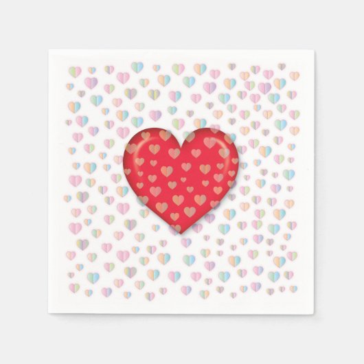 Elegant hartontwerp met hartspkels servet (Voorkant)