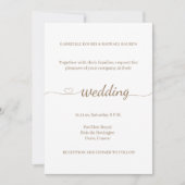 Elegant hartspoeling Modern minimalistisch huwelij Kaart (Voorkant)