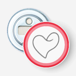 Elegant Hartvormig Ontwerp Button Flesopener