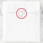Elegant Hartvormig Ontwerp Ronde Sticker (Tas)