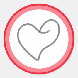 Elegant Hartvormig Ontwerp Ronde Sticker