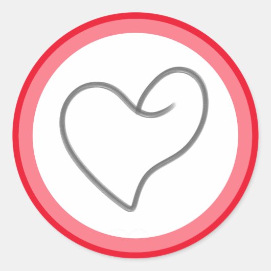 Elegant Hartvormig Ontwerp Ronde Sticker (Voorkant)