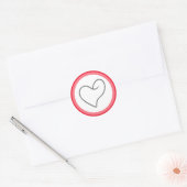Elegant Hartvormig Ontwerp Ronde Sticker (Envelop)