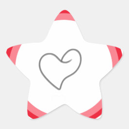 Elegant Hartvormig Ontwerp Ster Sticker