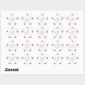 Elegant Hartvormig Ontwerp Ster Sticker (Vel)