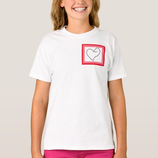 Elegant Hartvormig Ontwerp T-shirt (Voorkant)