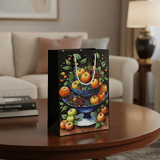 Elegant Harvest Fruit & Blue Bowl Cadeaubag Medium Cadeauzakje