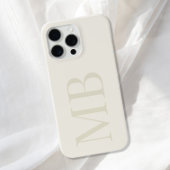 Elegant havermout minimalistisch Initiaal Monogram Case-Mate iPhone Case