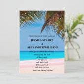 Elegant Hawaii Beach Summer Tropical Wedding Invit Kaart (Staand voorkant)